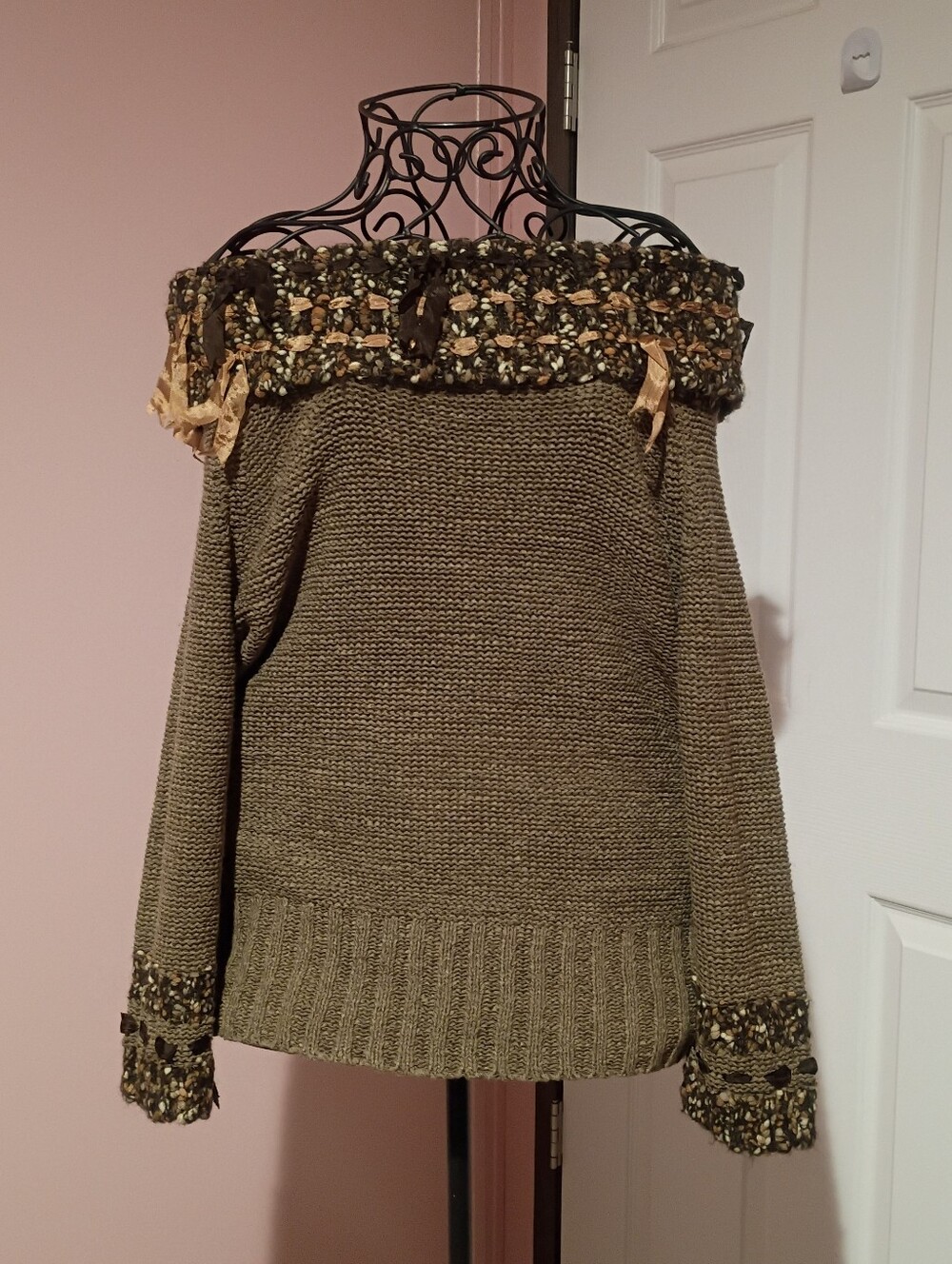 Anthropologie Curio Wool Women’s Off-Shoulder Knit Sweater Size Medium